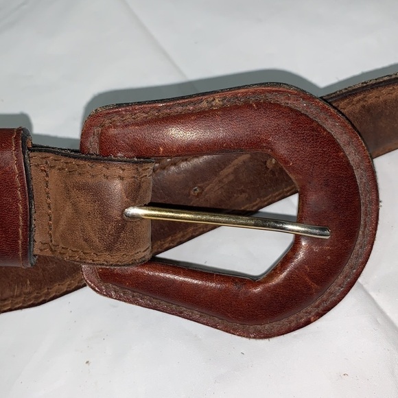 GORBANI Brown Leather Belt Size Medium - Picture 6 of 7